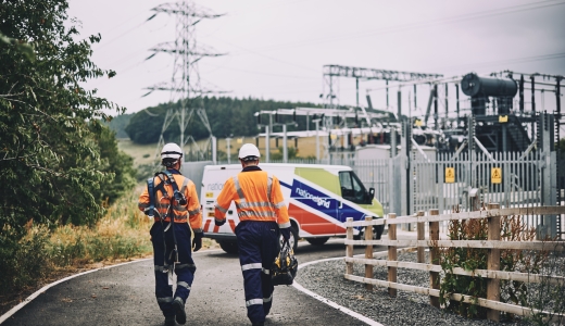 Engineers at a substation